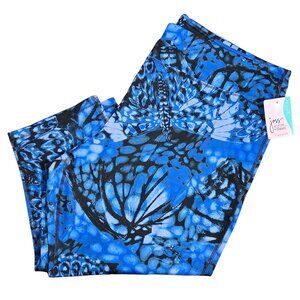 NWT | Just My Size JMS Active Blue Butterfly Print Capri Leggings | 3XL